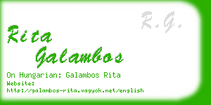 rita galambos business card